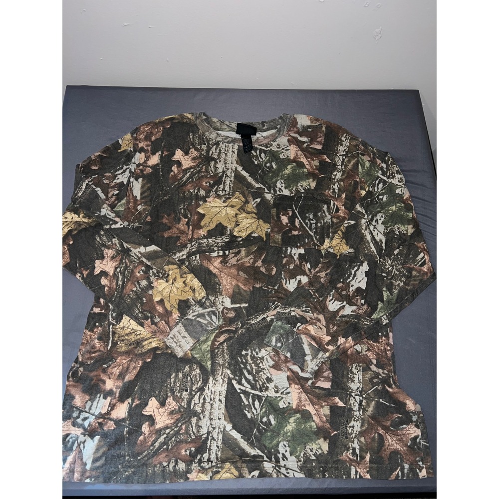 Fieldline Mens XL Long Sleeve Pocket T-Shirt Advantage Timber Camouflage Camo